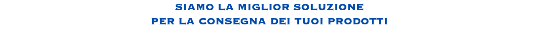 SIAMO LA MIGLIOR SOLUZIONE
PER LA CONSEGNA DEI TUOI PRODOTTI